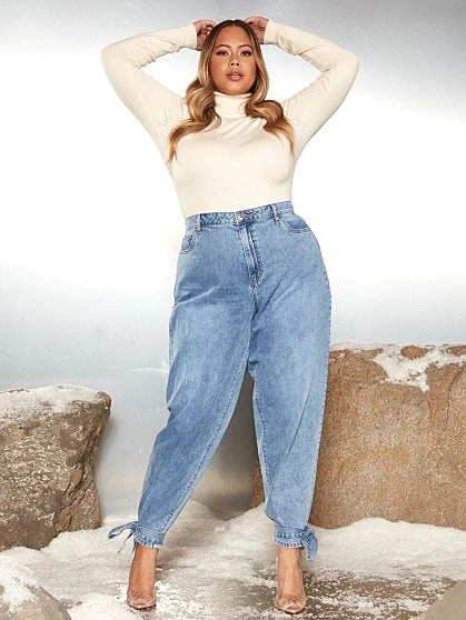 Fashion To Figure Bonnie Tapered Boyfriend Jeans With Ankle Ties - Garnerstyle X FTF 3 Fashion To Figure Bonnie Tapered Boyfriend Jeans With Ankle Ties - Garnerstyle X FTF - Image 3