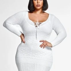 Fashion To Figure Delilah Pointelle Sweater Dress -Pleasures SHOP x b71679cf f7c5 4282 9707 35c18c3e3a74