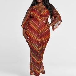 Fashion To Figure Noelle Chevron Stripe Crochet Maxi Dress -Pleasures SHOP x b7a9500a 74e1 4b0f 9c51 d17e900a9b23