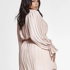 Fashion To Figure Marina Allover Pleated Dress With Tie Belt -Pleasures SHOP x b886a2a9 f3d3 4bfc afb0 59627d70ef38