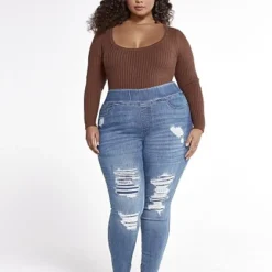 Fashion To Figure High Rise Medium Wash Destructed Jeggings 9 Fashion To Figure High Rise Medium Wash Destructed Jeggings -Pleasures SHOP x b887907c 6bbf 4a89 ba1f be3787994f31