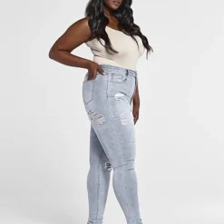 Fashion To Figure High Rise Light Wash Destructed Skinny Jeans - Short Inseam 7 Fashion To Figure High Rise Light Wash Destructed Skinny Jeans - Short Inseam -Pleasures SHOP x b8c0dc6a a7d1 4ee2 ae4d 8517939adbfb