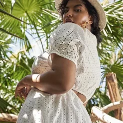 Fashion To Figure Lauren Cotton Eyelet Shirtdress -Pleasures SHOP x b9107a5a 55fe 48f9 beca c1f74ef5e25a