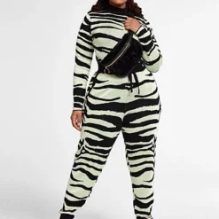 Fashion To Figure Tara Zebra Print Joggers