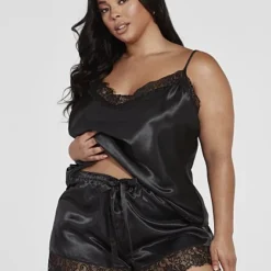 Fashion To Figure Fiona Lace Trim Satin Pajamas Set -Pleasures SHOP x b9bfcd83 ee46 47e6 a43d 9af4db33c687