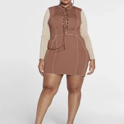 Fashion To Figure Stasia Lace-up Front Dress -Pleasures SHOP x bab934fb 108b 45f5 aaf7 4f358fbb6cfe