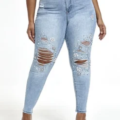 Fashion To Figure Light Wash High Rise Rhinestone Skinny Jeans - Tall Inseam 9 Fashion To Figure Light Wash High Rise Rhinestone Skinny Jeans - Tall Inseam -Pleasures SHOP x bbcaa523 2fa7 4e45 a2b7 083791a5a9f0