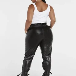 Fashion To Figure Denise Faux Leather Ankle Tie Pants