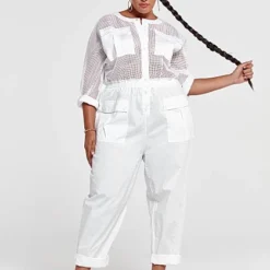 Fashion To Figure Alya Relaxed Fit Fishnet Top Jumpsuit - Nadia X FTF -Pleasures SHOP x bc59db90 09a8 4d88 a13b a263dfc6d0b3