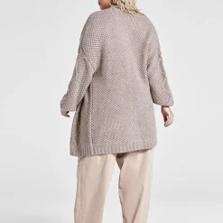 Fashion To Figure On The Move Cable-Knit Cardigan - Patrick Starrr X FTF