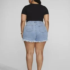 Fashion To Figure Mid Rise Destructed Denim Cutoff Shorts -Pleasures SHOP x bd3488e8 7cbd 493c a590 125b1b2378ad