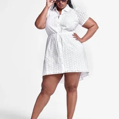 Fashion To Figure Lauren Cotton Eyelet Shirtdress -Pleasures SHOP x bd3e3aa7 95cd 40fe a625 4e2e99f90a56