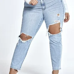 Fashion To Figure High Rise Straight Leg Jeans With Cutouts -Pleasures SHOP x bdd07a0b 22b2 4c43 85d4 c461ece9586c