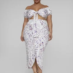 Fashion To Figure Janet Tie Dye Faux Wrap Skirt -Pleasures SHOP x bdf158bf 7179 46e0 bee3 5274d887b652