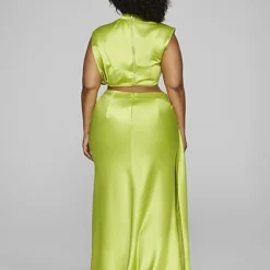 Fashion To Figure Anaisa Drape Detail Satin Skirt - Leslie Sidora X FTF -Pleasures SHOP x be91b2b4 eb7a 49d5 9153 bff3584959f6