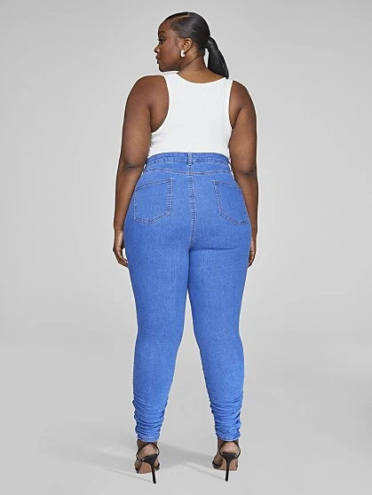 Fashion To Figure Ultra High Rise Skinny Jeans With Ruching Detail 4 Fashion To Figure Ultra High Rise Skinny Jeans With Ruching Detail - Image 4
