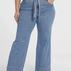 Fashion To Figure Ultra High Rise Tie Waist Flare Jeans -Pleasures SHOP x bf9cb287 5b90 41aa b870 12e152c7ca53