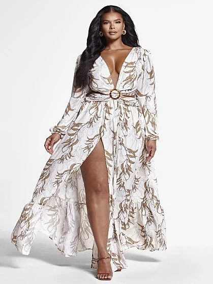 Fashion To Figure Gabriella Palm Print Maxi Dress 2 Fashion To Figure Gabriella Palm Print Maxi Dress - Image 2