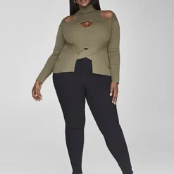 Fashion To Figure Grace Cutout Turtleneck Sweater
