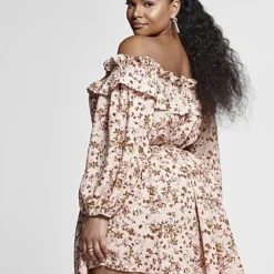 Fashion To Figure Leigh Off The Shoulder Floral Print Dress -Pleasures SHOP x c0bf216a c5e5 4f8e b1ff f5627974f7d3