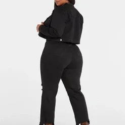 Fashion To Figure Eve High Rise Destructed Straight Leg Jeans -Pleasures SHOP x c18f6dfe b9fa 4158 bdbc af2c1c4b486e