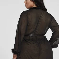 Fashion To Figure Jayla Faux Fur Trim Robe -Pleasures SHOP x c1e3467d 8c4d 40cf a6d8 3dcdce8dfc54