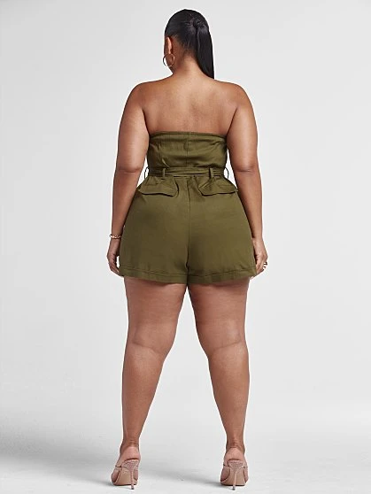 Fashion To Figure Cheyenne Strapless Belted Romper 2 Fashion To Figure Cheyenne Strapless Belted Romper - Image 2