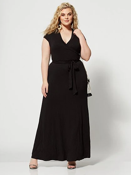 Fashion To Figure Grace Faux Wrap Maxi Dress In Black 1 Fashion To Figure Grace Faux Wrap Maxi Dress In Black