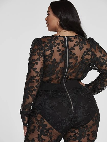 Fashion To Figure Tatiana Lace Jumpsuit 3 Fashion To Figure Tatiana Lace Jumpsuit - Image 3