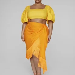 Fashion To Figure Leia Faux Wrap Fringe Skirt - Gabi Fresh X FTF 6 Fashion To Figure Leia Faux Wrap Fringe Skirt - Gabi Fresh X FTF -Pleasures SHOP x c4430700 ded4 4a54 863a 5dbb262af97c