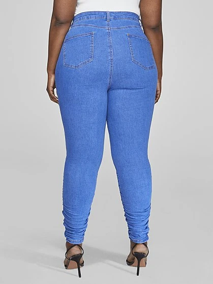 Fashion To Figure Ultra High Rise Skinny Jeans With Ruching Detail 2 Fashion To Figure Ultra High Rise Skinny Jeans With Ruching Detail - Image 2