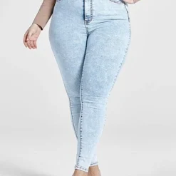 Fashion To Figure Ultra High Rise Ruffle Waist Skinny Jeans