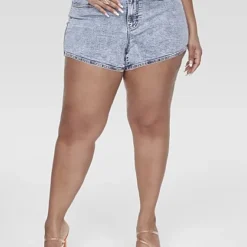 Fashion To Figure Harper Rhinestone Buckle Denim Shorts -Pleasures SHOP x c61f4c33 56ab 48e2 892f 3ba9bd028402