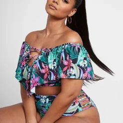 Fashion To Figure Sienna Bandeau Ruffle Bikini Top -Pleasures SHOP x c7cb5b19 7170 4e96 b130 b251bd2de024