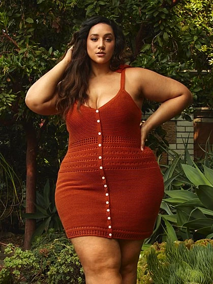 Fashion To Figure Victoria Button Detail Crochet Dress 6 Fashion To Figure Victoria Button Detail Crochet Dress - Image 6