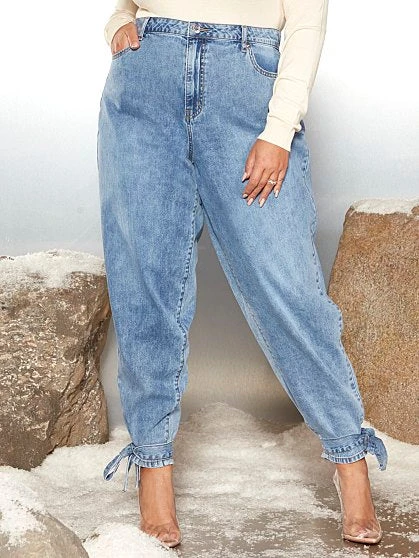 Fashion To Figure Bonnie Tapered Boyfriend Jeans With Ankle Ties - Garnerstyle X FTF 5 Fashion To Figure Bonnie Tapered Boyfriend Jeans With Ankle Ties - Garnerstyle X FTF - Image 5