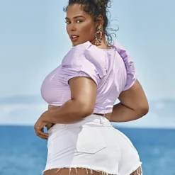 Fashion To Figure 'Invaluable Assets' Denim Shorts - Tabria Majors X FTF