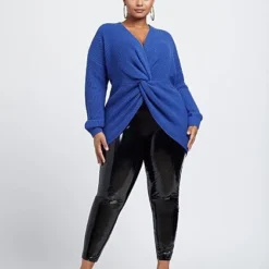 Fashion To Figure Amanda Knot Detail Pullover Sweater