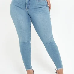 Fashion To Figure Light Wash Curvy Skinny Jeans - Tall Inseam -Pleasures SHOP x cad0ff51 68e5 4814 aac5 077913c2ca4a