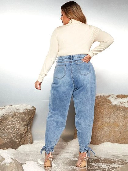 Fashion To Figure Bonnie Tapered Boyfriend Jeans With Ankle Ties - Garnerstyle X FTF 1 Fashion To Figure Bonnie Tapered Boyfriend Jeans With Ankle Ties - Garnerstyle X FTF