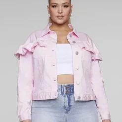 Fashion To Figure Idalis Ruffle Denim Jacket 5 Fashion To Figure Idalis Ruffle Denim Jacket -Pleasures SHOP x cb00c36f 7466 4ee9 b743 72c1e5b6df1f