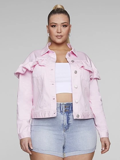 Fashion To Figure Idalis Ruffle Denim Jacket 3 Fashion To Figure Idalis Ruffle Denim Jacket - Image 3