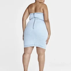 Fashion To Figure Alyssa Strapless Denim Dress