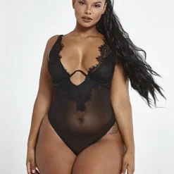 Fashion To Figure Liza Scallop Trim Bodysuit -Pleasures SHOP x cc2ad1b3 8dc3 4e4e 8578 8b2a897d5f5d