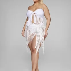 Fashion To Figure Dominique Fringe Sarong Cover-up
