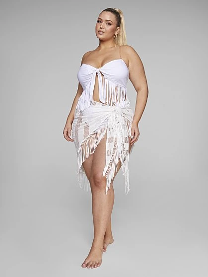 Fashion To Figure Dominique Fringe Sarong Cover-up 1 Fashion To Figure Dominique Fringe Sarong Cover-up