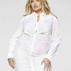 Fashion To Figure Janie Ruched Shirt Dress 6 Fashion To Figure Janie Ruched Shirt Dress -Pleasures SHOP x cc4d1e79 4433 431f 93c7 f7ee766f70d7