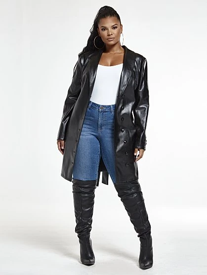 Fashion To Figure Kiara Tie Waist Faux Leather Dress 10 Fashion To Figure Kiara Tie Waist Faux Leather Dress - Image 10