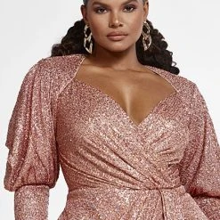 Fashion To Figure Arielle Faux Wrap Sequin Dress -Pleasures SHOP x ce4ba003 39ff 421d bf12 5b43b0b2d9b0