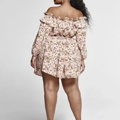 Fashion To Figure Leigh Off The Shoulder Floral Print Dress -Pleasures SHOP x cf18f921 d2c8 4e03 86b1 c287eb02586a